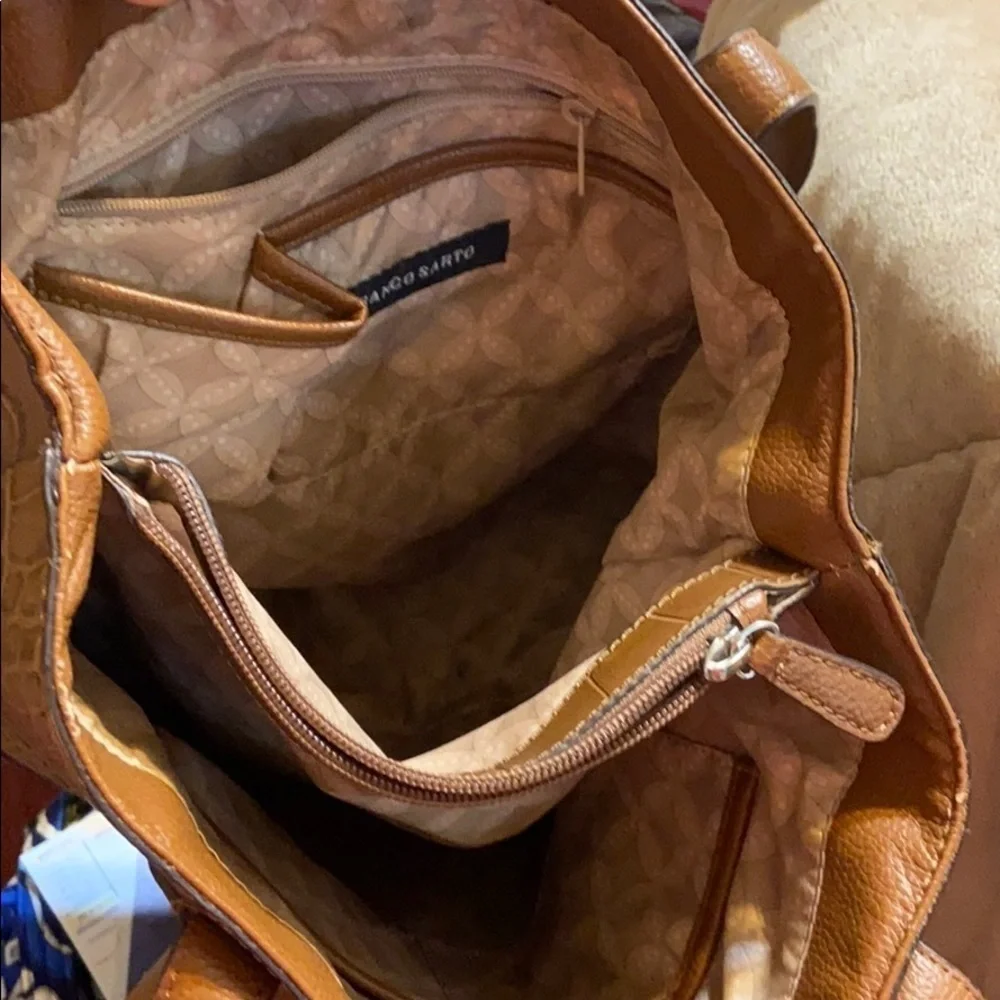 Franco Sarto Large Tan Leather Hobo Bag